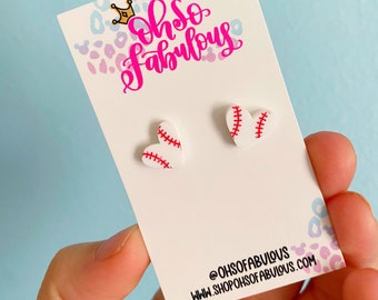 Baseball Heart Earrings Laser File, SVG, DXF, Glowforge File //// Digital File Only