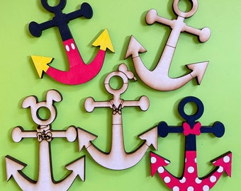 Fab 5 Cruise Anchor Christmas Ornaments // Fish Extender /// Laser File, SVG, Glowforge File //// Digital File Only