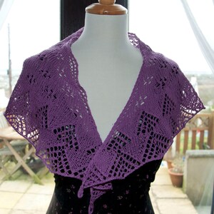 Handknitted Shawl in Mauve image 2