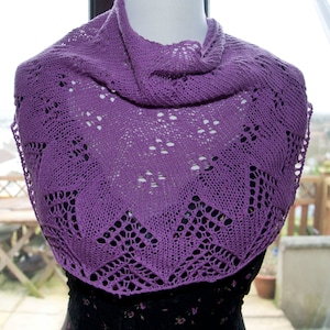 Handknitted Shawl in Mauve image 1