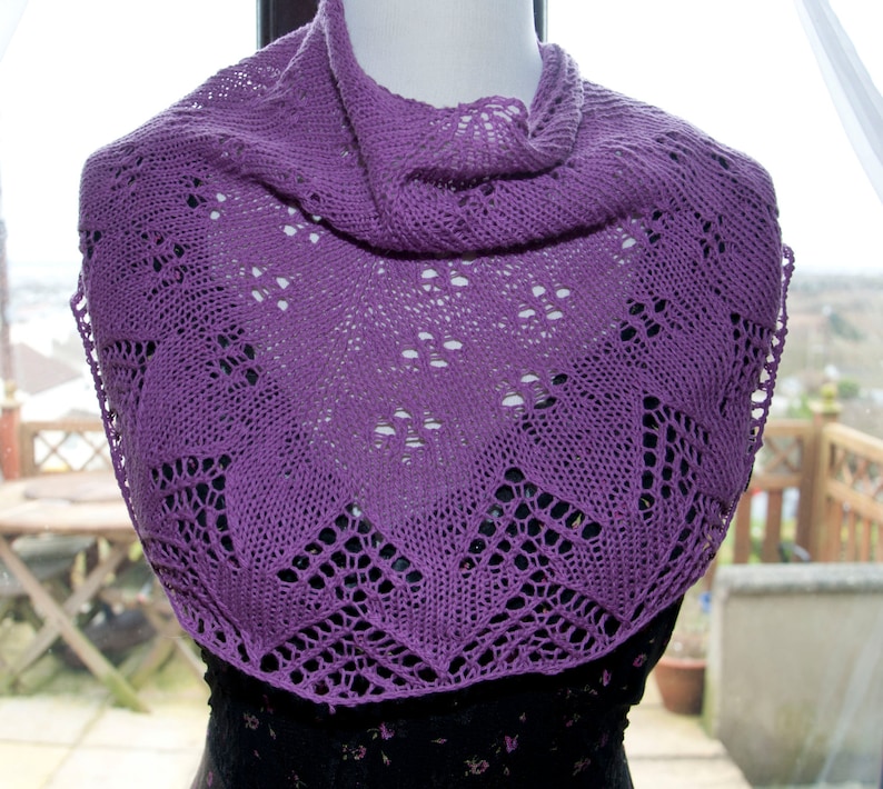 Handknitted Shawl in Mauve image 1