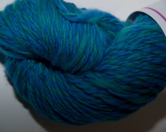 Merino Handspun Yarn in Shades of Blue and Green 88g/218yds