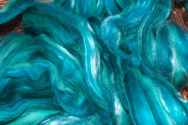 Turquoise MerinoSilk Handspun Yarn 95g150yds