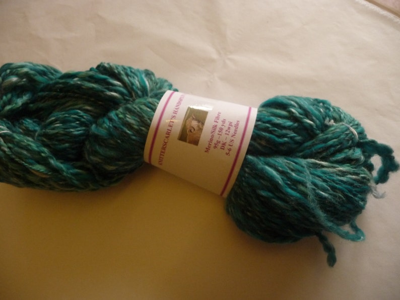 Turquoise MerinoSilk Handspun Yarn 95g150yds