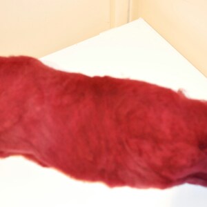 Hand-dyed Falkland Fibre Batts in Shades of Burgundy and Red image 2