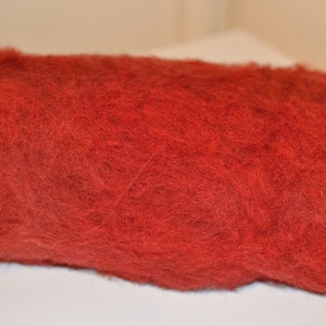 Hand-dyed Falkland Fibre Batts in Shades of Rust and Red