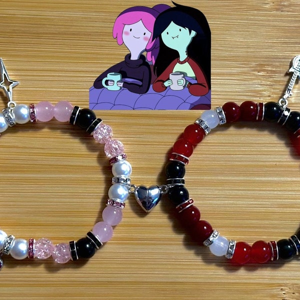 Matching Princess Bubblegum and Marceline Bracelets, Adventure Time Bracelets, Matching Bracelets, Couples Bracelets, Friendship Bracelets