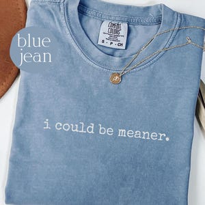 I Could Be Meaner Shirt, Comfort Colors®, Sarcastic Shirt, Funny Meme Shirt, Gag Gift, Mental Health Shirt, Funny Quote Shirt, Sarcasm Shirt