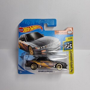 Hot Wheels issan Silvia S13 Metalic dunkelgrau HW Geschwindigkeit Grafiken kurze Karte