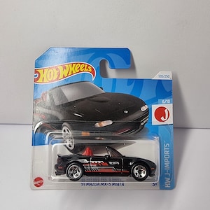 Hot Wheels 91' Mazda MX-5 Miata J-Imports cor preta