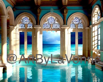Atlantean Bathhouses - Five (5) Zoom Backgrounds