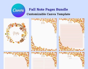 Set of 14 Fall Note Pages - Etsy