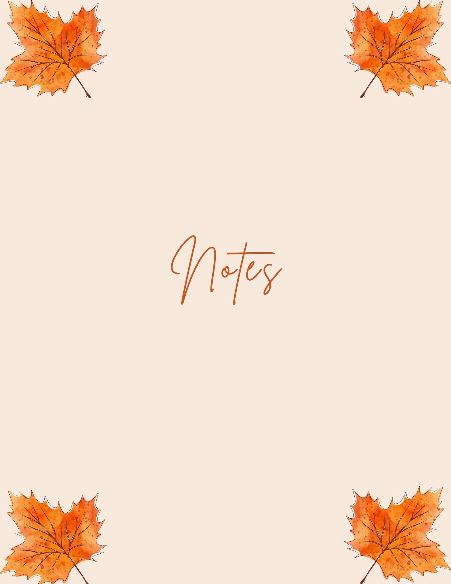 Set of 14 Fall Note Pages - Etsy