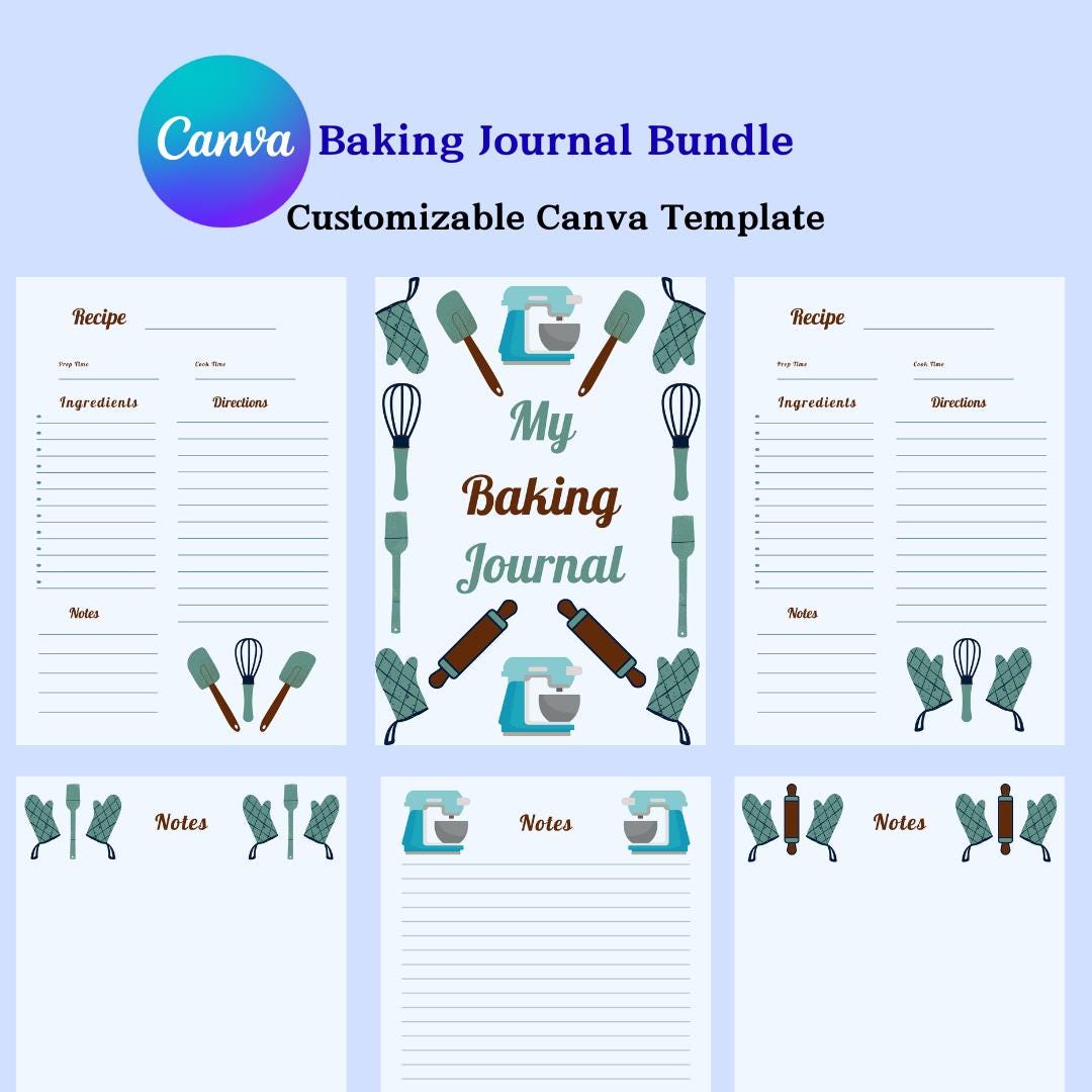 Baking Journal.pdf Baking Journal Bundle - Etsy