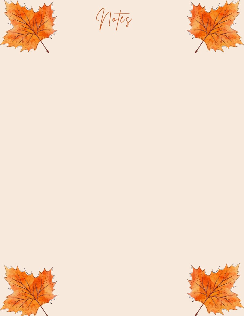 Set of 14 Fall Note Pages - Etsy