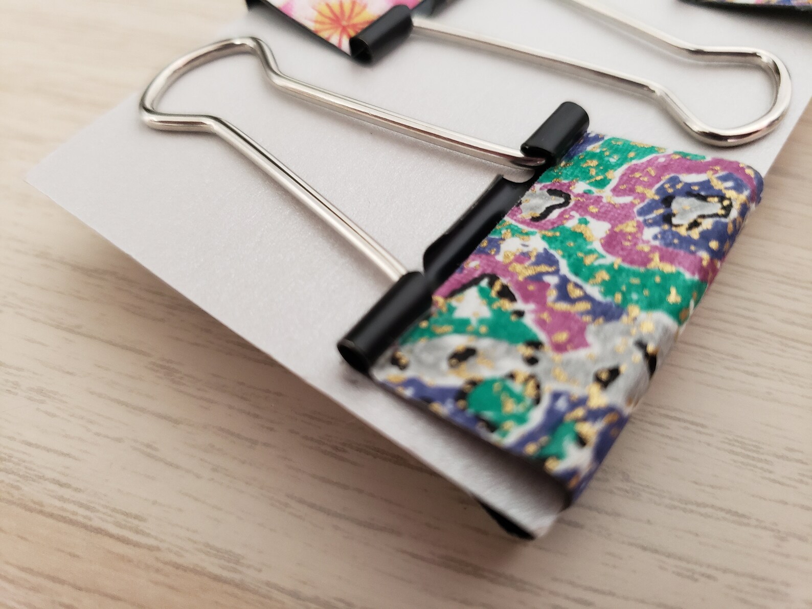 Japanese Washi Paper Medium Binder Clip Set Fancy Paper Etsy