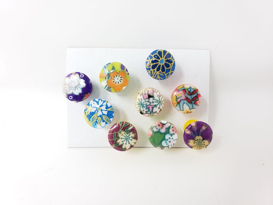 Colorful Push Pins Jumbo Large Push Pins Washi Paper Push Etsy