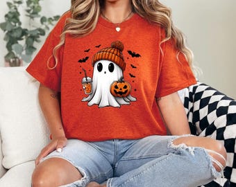 T-shirt fantôme, sweat-shirt fantôme, chemise d'Halloween, Halloween drôle, t-shirt citrouille fantôme, chemise citrouille saison, t-shirt automne boo, sweat à capuche automne