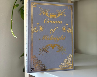 Crown of Midnight boekbinden omslagontwerp digitaal PNG-bestand, glazen troon boek 2, vinyl boekomslagontwerp, omslagkunst, Cricut