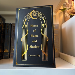 Crescent City Book 3  Book Cover Design, House of Flame and Shadow, Sarah J Maas, PNG Book Cover Design, Cover Art, Bookbinding Design