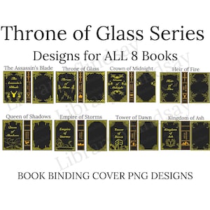Throne of Glass FULL SERIES Bookbinding Cover Design PNG Digital Files, Vinyl Book Cover Design, Cover Art, Custom Book Cover, Cricut