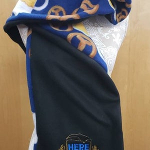 Here for the Beer Oktoberfest Pretzels and Beer Hooded Scarf with pockets image 2
