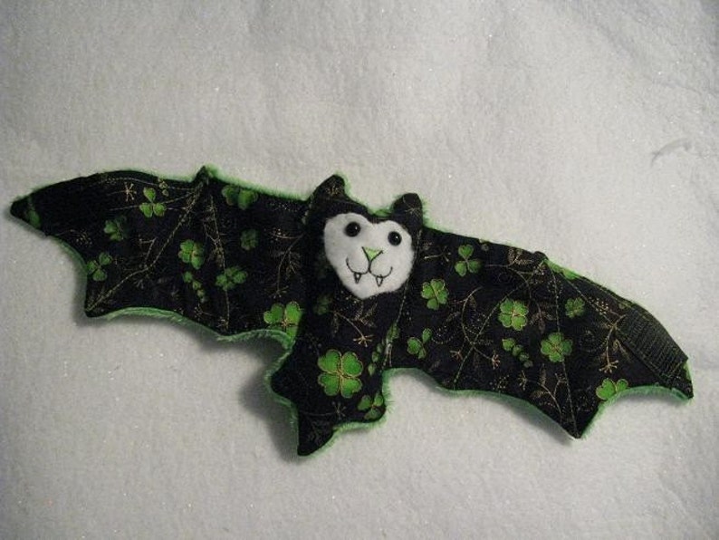 St Patricks Day Bat Stuffed Animal, Cup Cozie or Coffee Cup Sleeve image 3