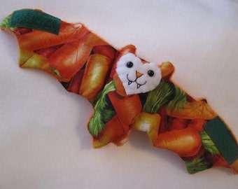 Carrot Bat Coffee Cozy\/Cozie, Cup Sleeve, Beverage holder, cuff, stuffed animal