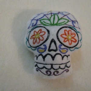 Small Sugar Skull Pincushion or stuffed animal image 1