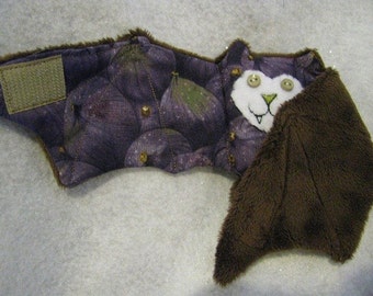 Figs Bat with Button Eyes - Coffee Cozy, Stuffed Animal, Cup Sleeve, Toy