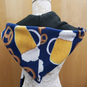 Here for the Beer Oktoberfest Pretzels and Beer Hooded Scarf with pockets image 5