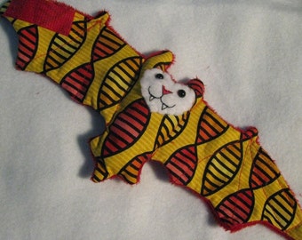 Red and Yellow Genes Bat Cup Sleeve, Stuffed Animal, Coffee Cozie