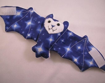 Moon and Stars Comic Style Bat Coffee Cozy, Stuffed Animal, Cup Sleeve