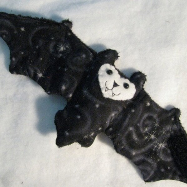 Black Snow Swirl Bat Cup Sleeve, Coffee Cozy, Stuffed Animal