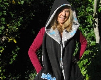 Adopt - Paw Print and Dog Bone Hooded Scarf with Pockets