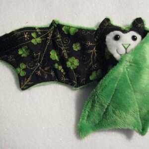 St Patricks Day Bat Stuffed Animal, Cup Cozie or Coffee Cup Sleeve image 1