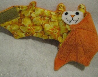 Hawai'ian Flowers Bat Stuffed Animal, Coffee Cozy, Cup Sleeve