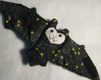 Constellation Batwith GLOW in the DARK nose - Stuffed Animal, Cup Sleeve, Coffee Cozy