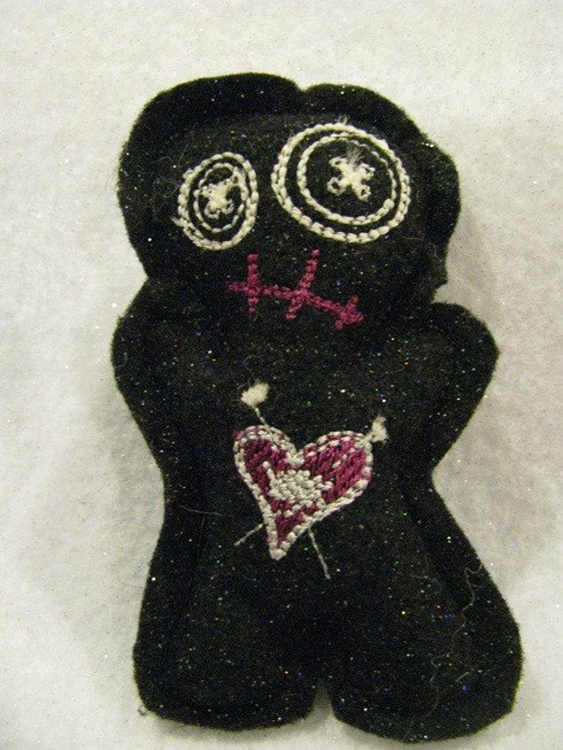 Voodoo Doll Pin Cushion or Pocket Pal Black Pink and Silver | Etsy