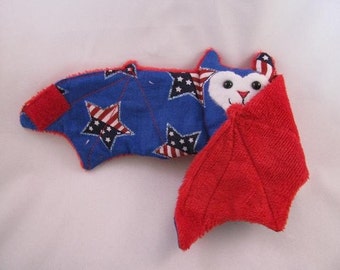 4th of July Bat Stuffed Animal\/Coffee Cozie\/Cup Sleeve - Stars and Stripes in a Star