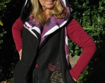 Oenophile Wine Themed - Hooded Scarf with pockets