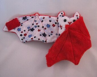 4th of July Bat Stuffed Animal/Coffee Cozie/Cup Sleeve