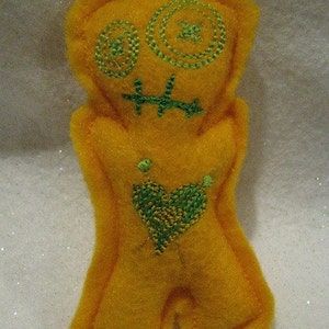 Voodoo Doll Pin Cushion or Pocket Pal Lemon Lime image 1