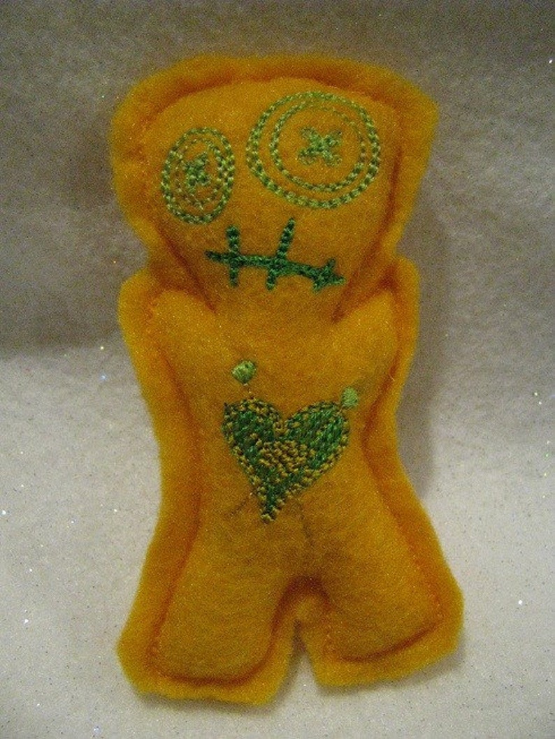 Voodoo Doll Pin Cushion or Pocket Pal Lemon Lime image 1