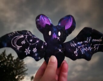 We are All Made of Statdust Galaxy Night Sky Bat Plushie