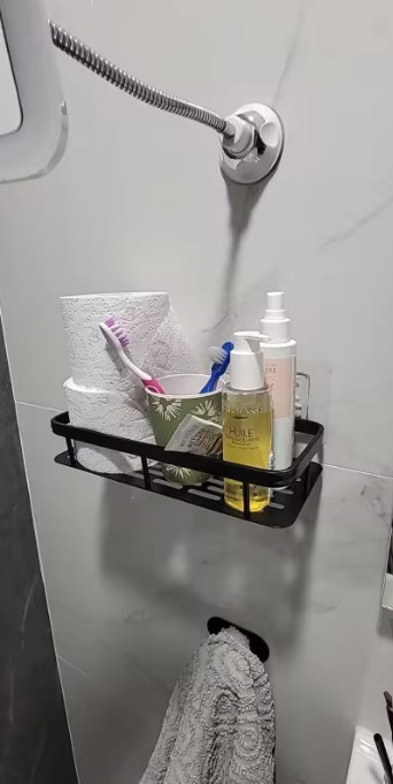 Bathroom Shelf Makeup Storage Organizer Aluminum Alloy Shampoo Rack ...
