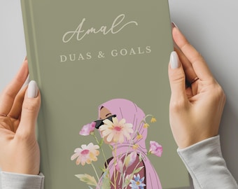 Personalized Muslim Women Goal Oriented Journal, Islamic Reflection Notebook, Faith Based Hijabi Gift with Custom Name
