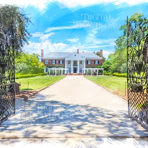 Boone Hall Plantation Watercolor Print: Charleston Southern Charm (Digital Download) | Avenue of the Oaks