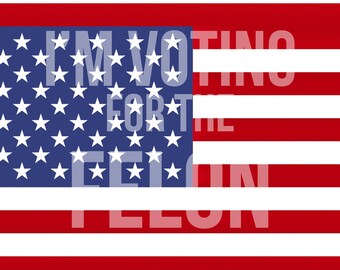 Puede incluir: Una bandera estadounidense con las palabras "I'm Voting for the Future" superpuestas.