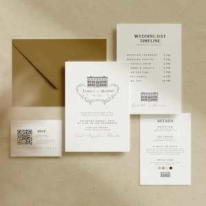 Modèle d'invitation pour un mariage au château| Thème du mariage royal | Napa Valley| RSVP| Numérique| Modèle modifiable| Imprimable